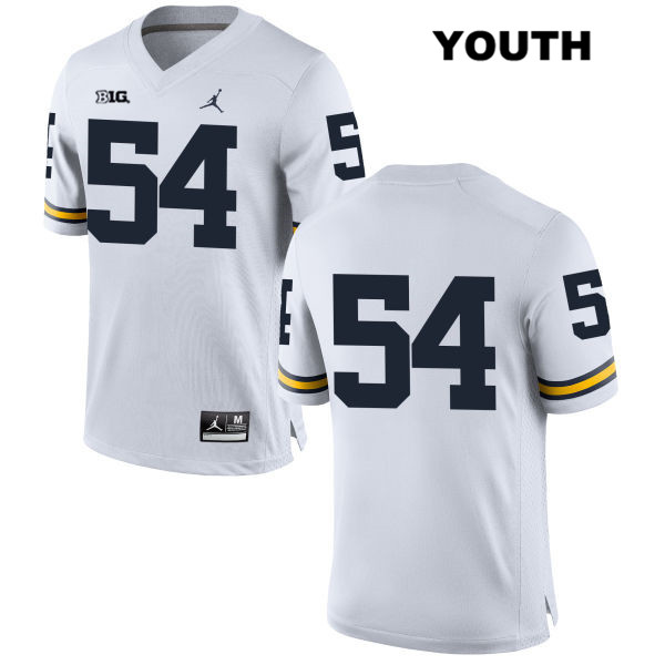 Youth NCAA Michigan Wolverines Carl Myers #54 No Name White Jordan Brand Authentic Stitched Football College Jersey AR25U63ST